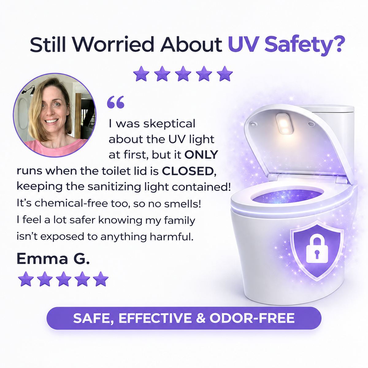 Novira Halo: UV Toilet Sanitizer & Night Light